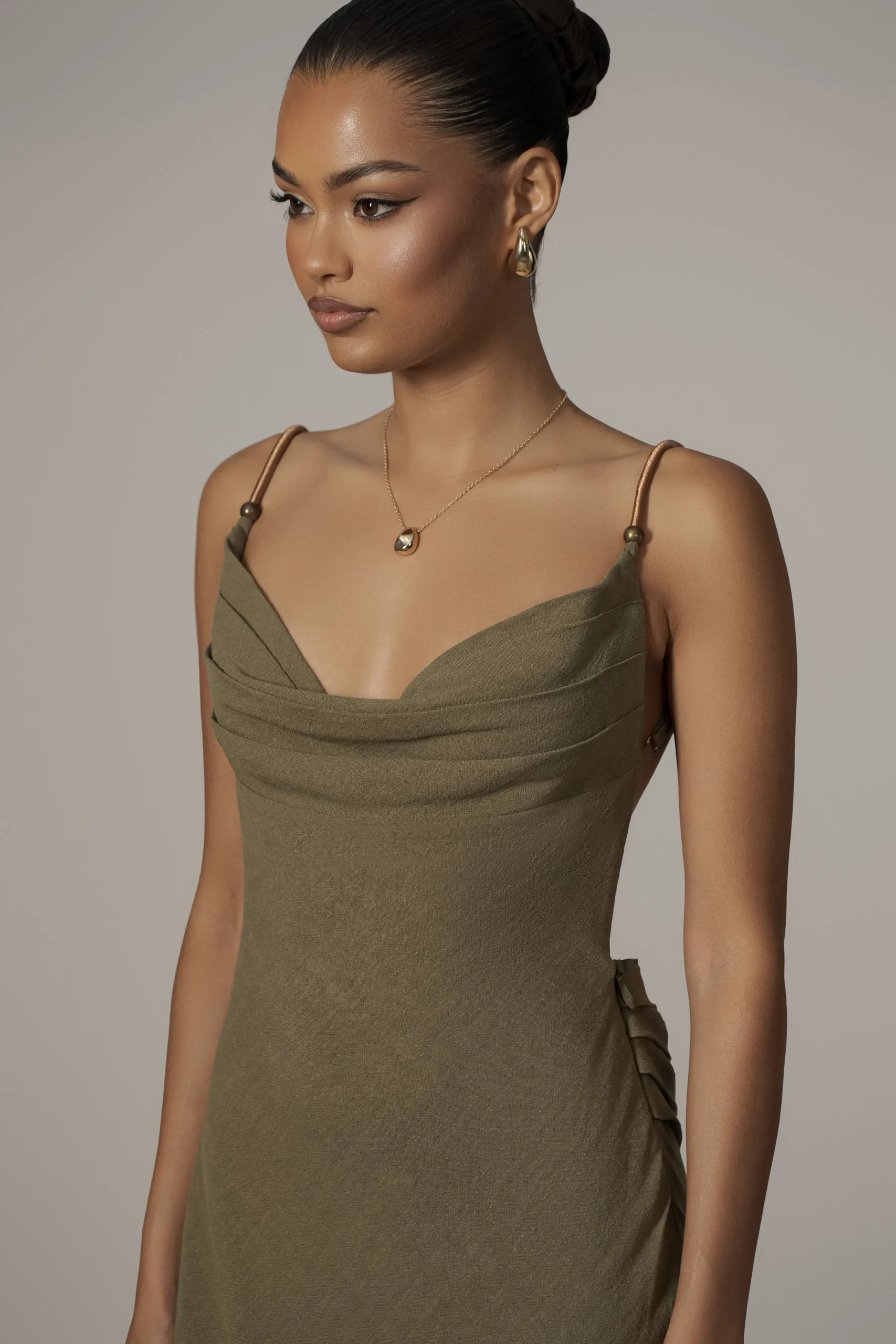 Olive Getaway Linen Maxi Dress*JLUXLABEL Sale