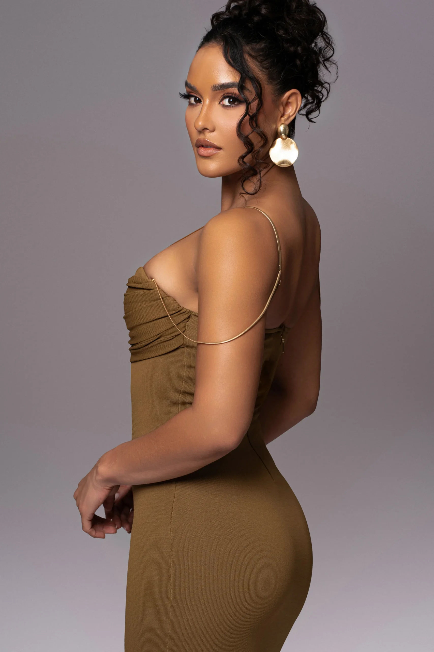 Olive La Lune Drape Midi Dress*JLUXLABEL Online