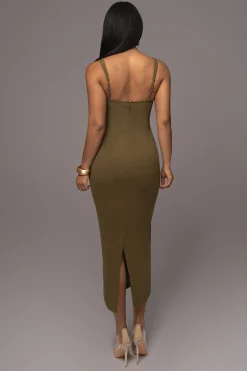 Olive Linen Visions Of You Dress*JLUXLABEL Hot