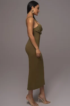 Olive Linen Visions Of You Dress*JLUXLABEL Hot