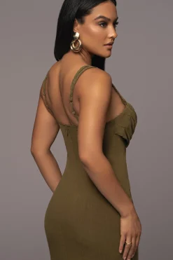 Olive Linen Visions Of You Dress*JLUXLABEL Hot