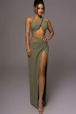 Olive New Age Two Piece Skirt Set*JLUXLABEL Sale