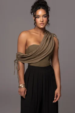 Olive New Obsession Draped Top*JLUXLABEL Sale