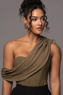 Olive New Obsession Draped Top*JLUXLABEL Sale