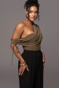 Olive New Obsession Draped Top*JLUXLABEL Sale