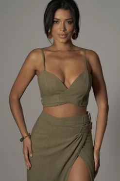 Olive Sunrise Linen Bustier*JLUXLABEL Sale