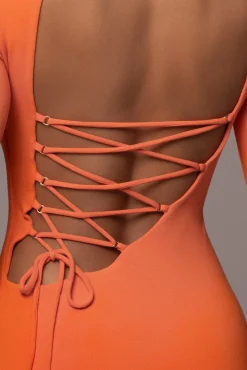 Orange Shaye Mock Neck Dress*JLUXLABEL Best