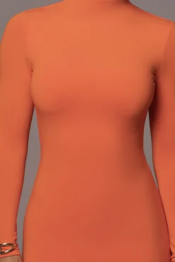 Orange Shaye Mock Neck Dress*JLUXLABEL Best