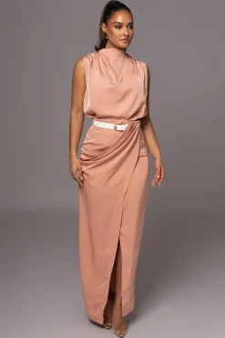 Peach Desiree Mock Neck Top*JLUXLABEL New