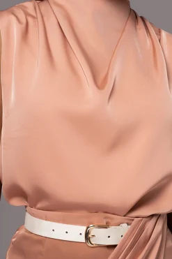 Peach Desiree Mock Neck Top*JLUXLABEL New