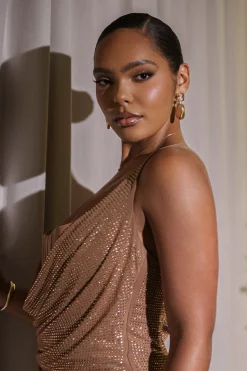 Pecan Hot Fix Krishna Maxi Dress*JLUXLABEL Best