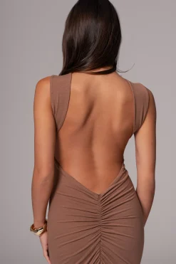 Pecan JLUXBASIX FRONT AND CENTER MAXI DRESS*JLUXLABEL Online