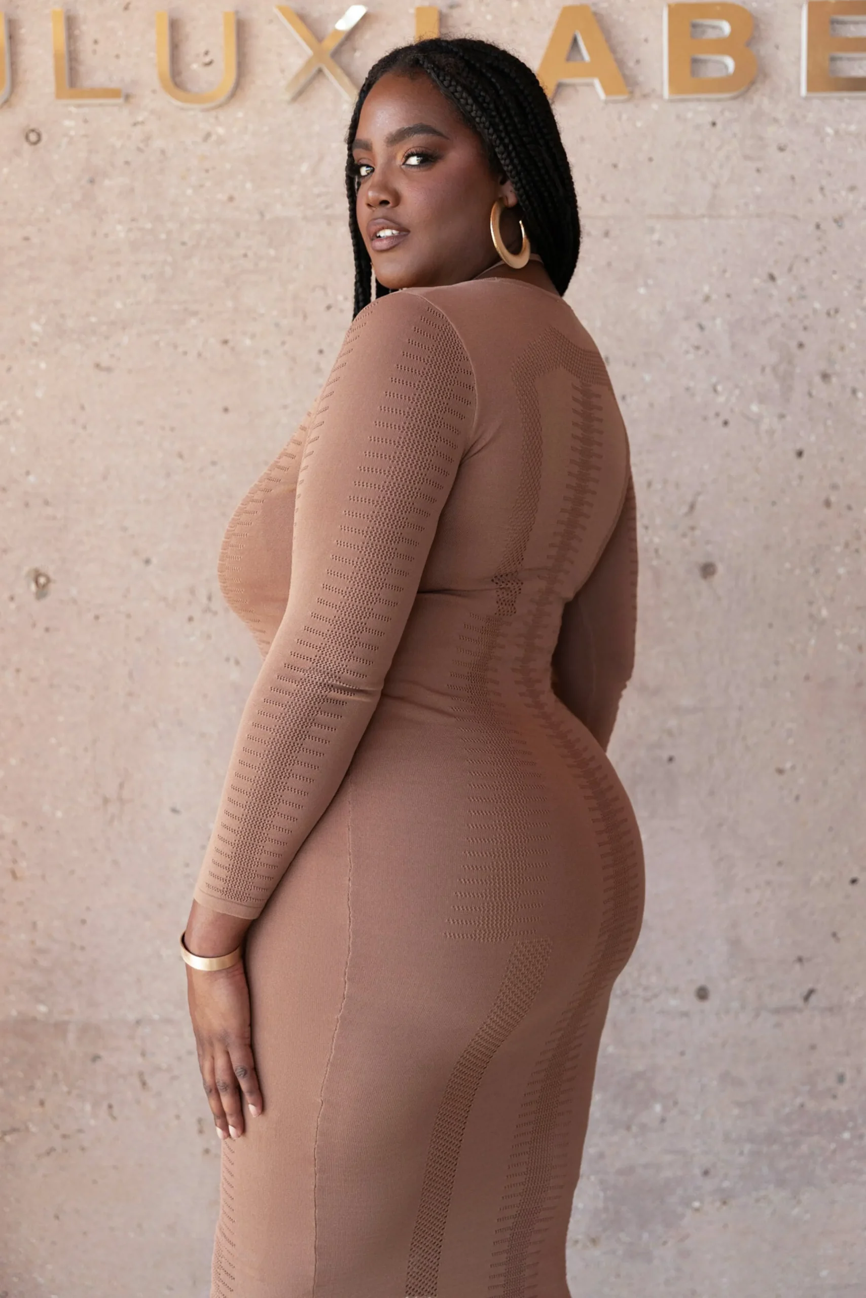 Pecan Look This Way Midi Dress*JLUXLABEL Outlet