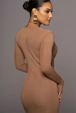 Pecan Look This Way Midi Dress*JLUXLABEL Outlet