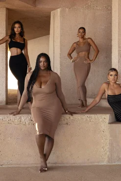 Pecan Look This Way Midi Dress*JLUXLABEL Outlet