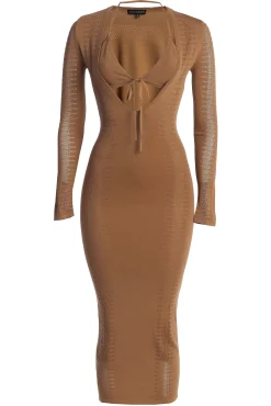 Pecan Look This Way Midi Dress*JLUXLABEL Outlet