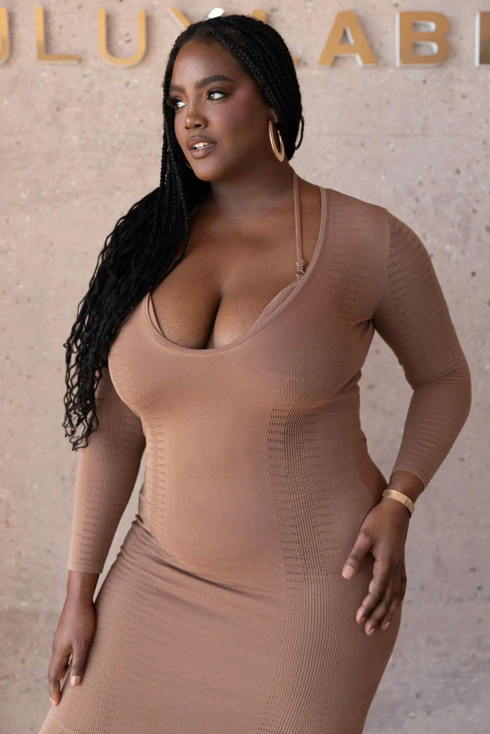 Pecan Look This Way Midi Dress*JLUXLABEL Outlet