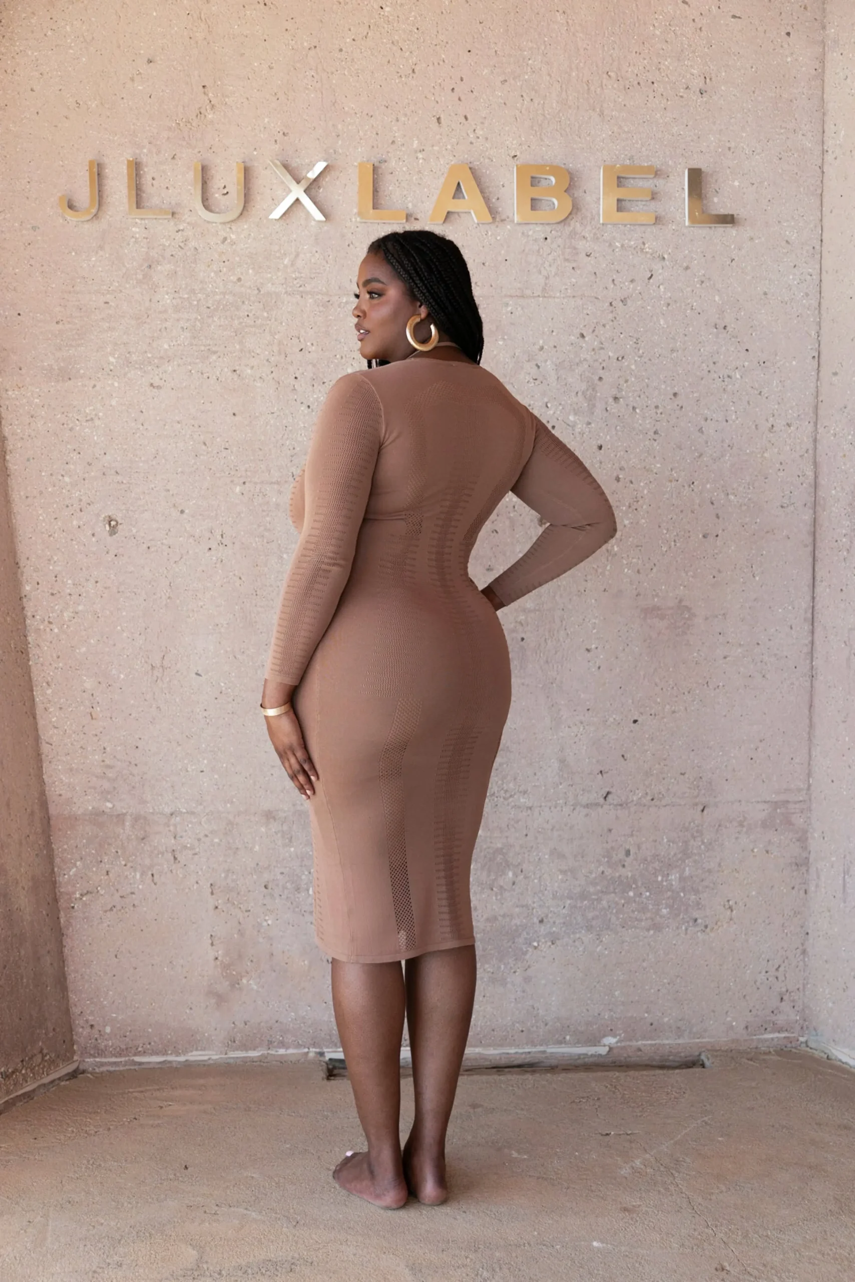 Pecan Look This Way Midi Dress*JLUXLABEL Outlet