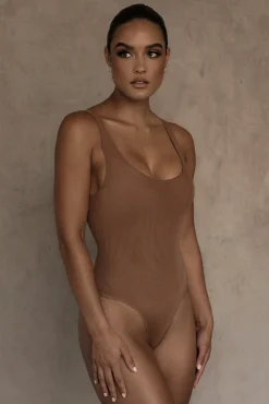 Pecan Mesh Essentials Tank Bodysuit Undergarment*JLUXLABEL Fashion