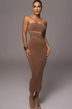 Pecan Unpredictable Midi Dress*JLUXLABEL Discount