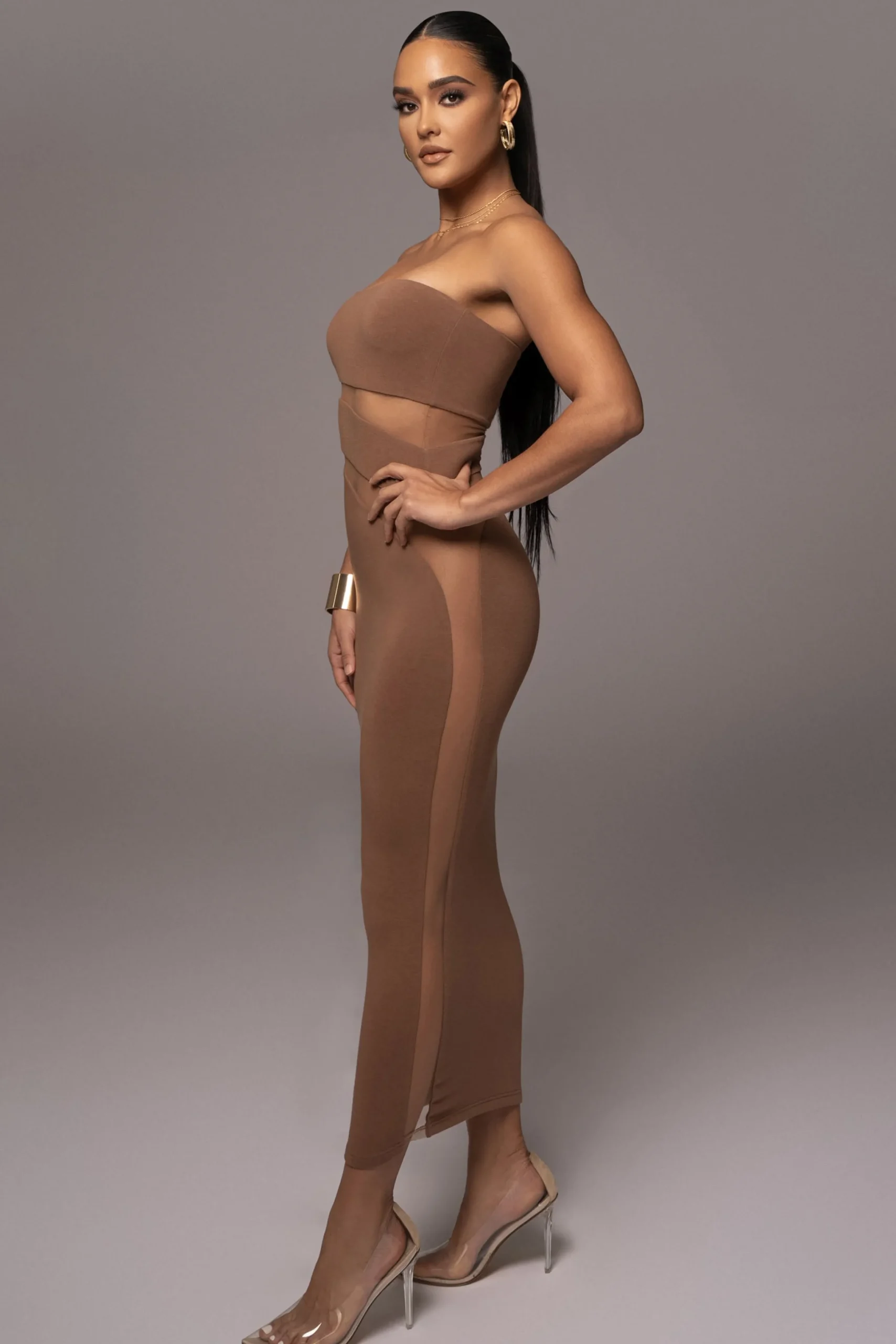 Pecan Unpredictable Midi Dress*JLUXLABEL Discount