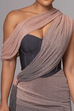 Pink Dusk Celestina Draped Maxi Dress*JLUXLABEL Sale