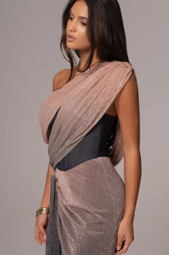 Pink Dusk Celestina Draped Maxi Dress*JLUXLABEL Sale