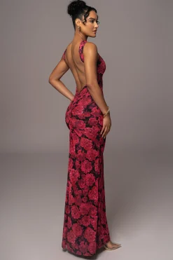 Pink Floral Front And Center Maxi Dress*JLUXLABEL Fashion