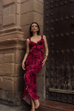 Pink La Costa Ruffle Maxi Dress*JLUXLABEL Best