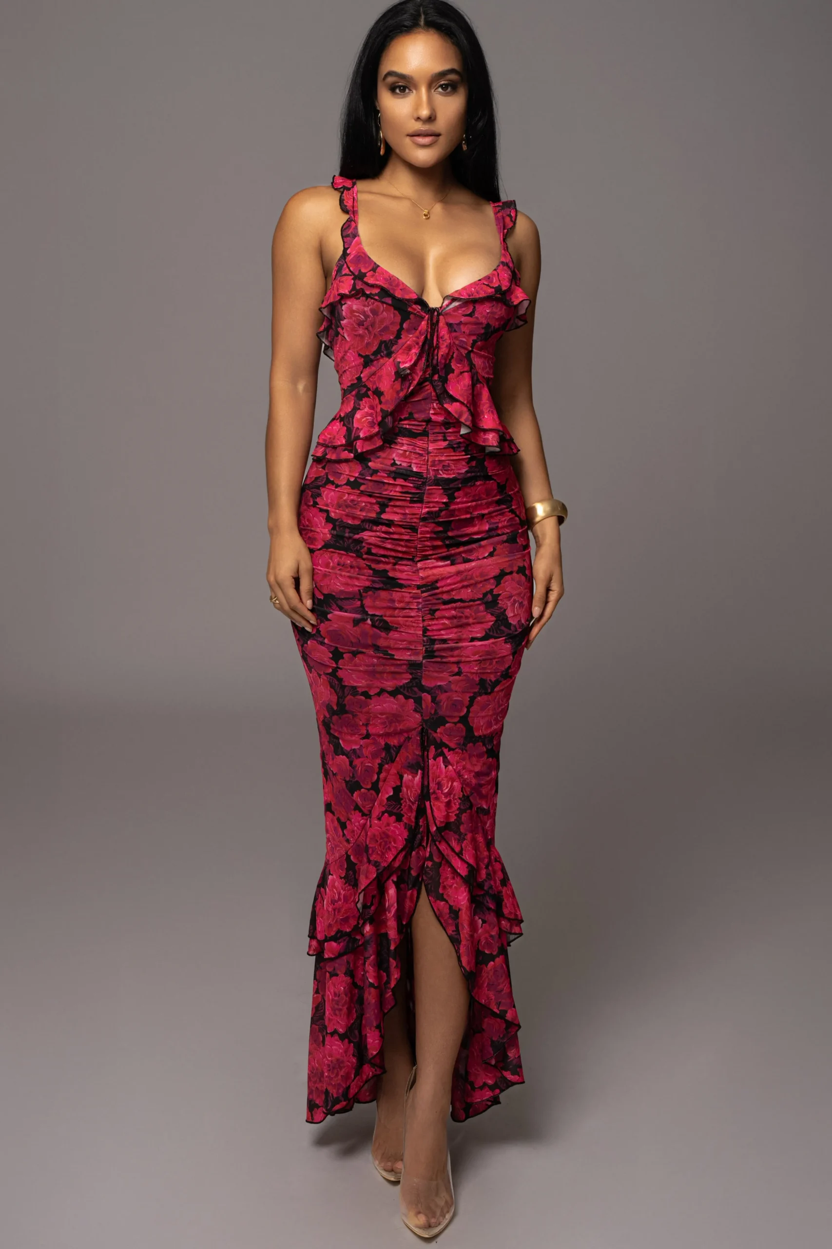 Pink La Costa Ruffle Maxi Dress*JLUXLABEL Best