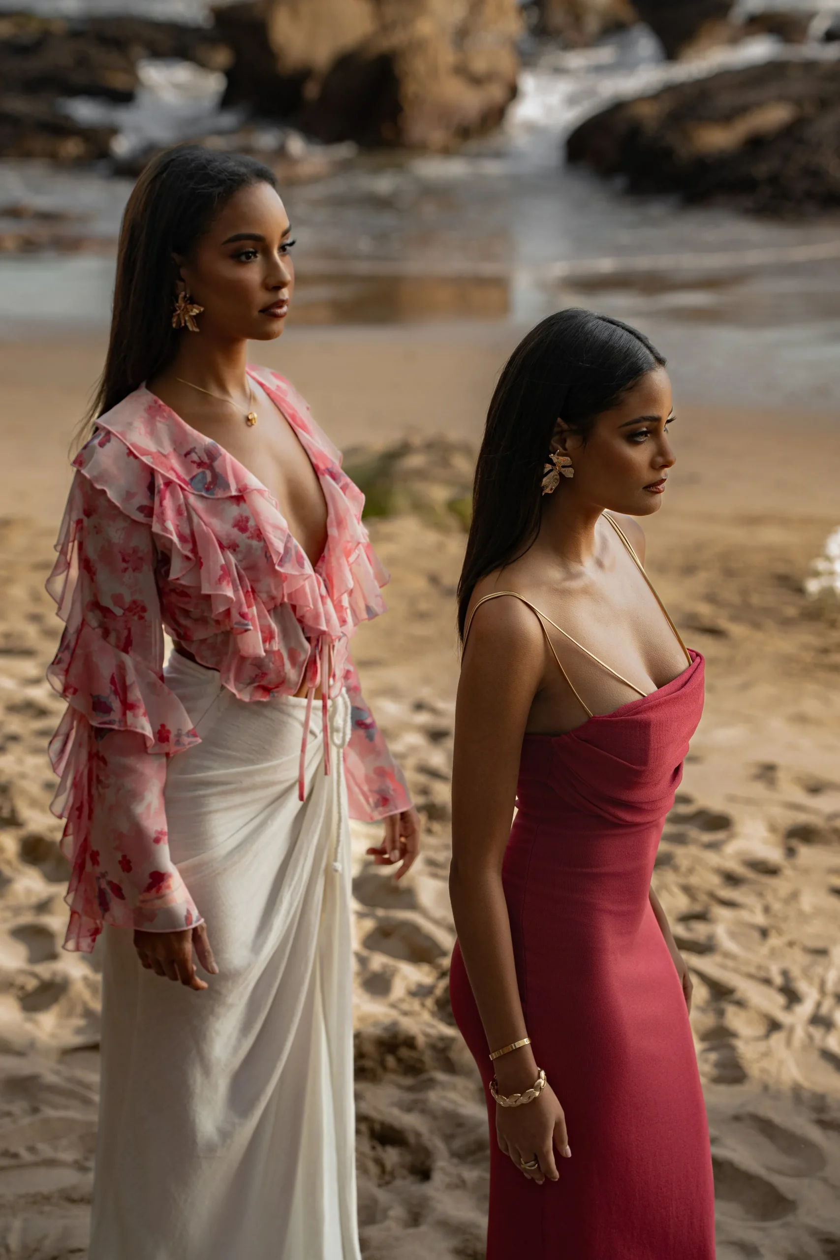 Pink La Lune Drape Midi Dress*JLUXLABEL Sale