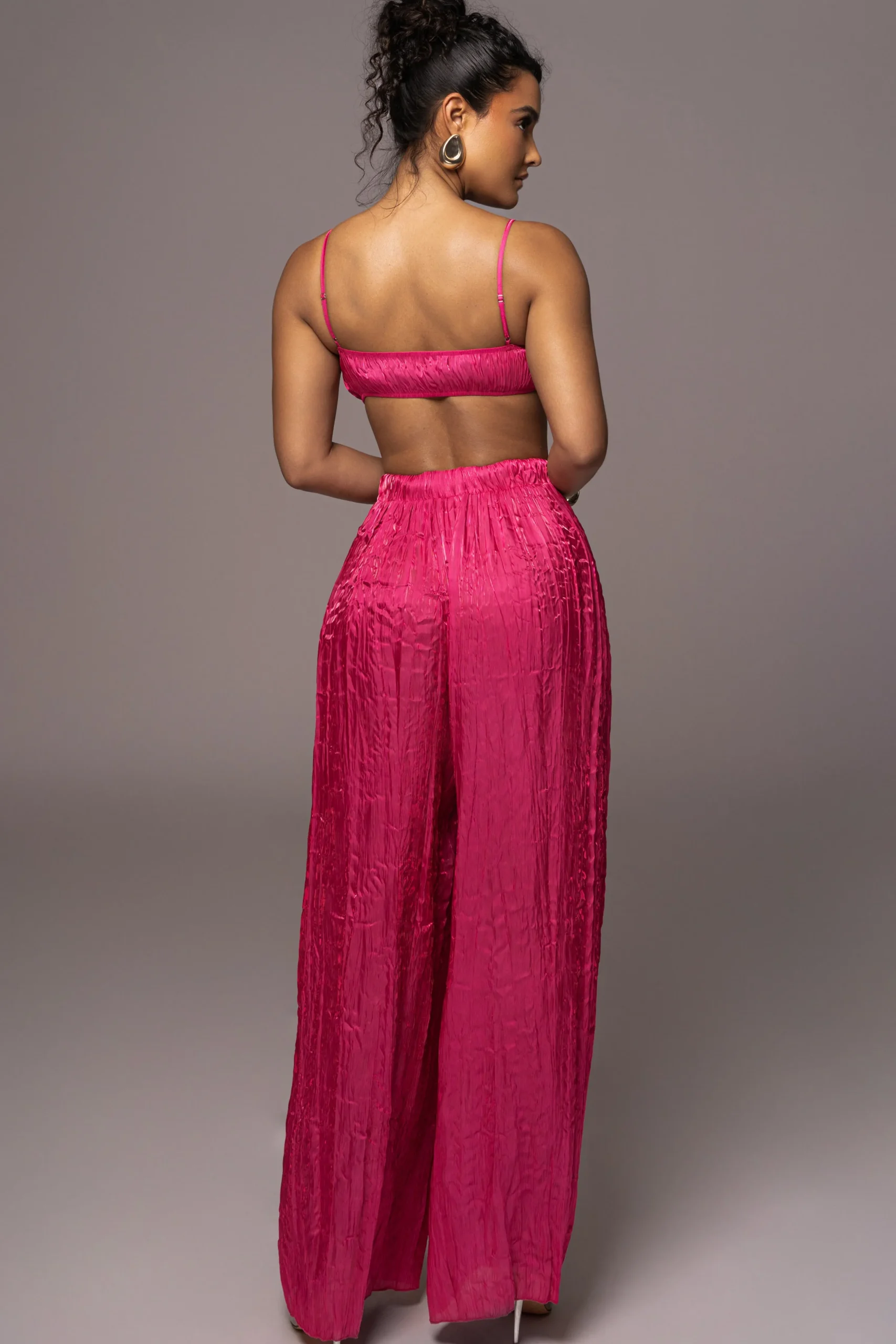 Pink Lets Get Away Satin Pant Set*JLUXLABEL Clearance