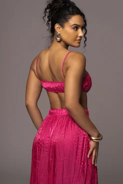 Pink Lets Get Away Satin Pant Set*JLUXLABEL Clearance
