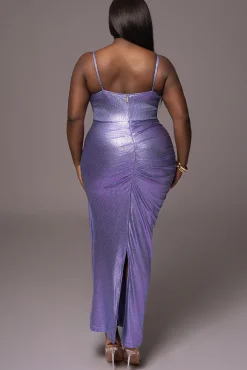 Purple Rubi Cowl Neck Cocktail Dress*JLUXLABEL Outlet