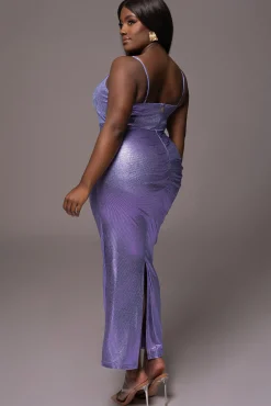 Purple Rubi Cowl Neck Cocktail Dress*JLUXLABEL Outlet