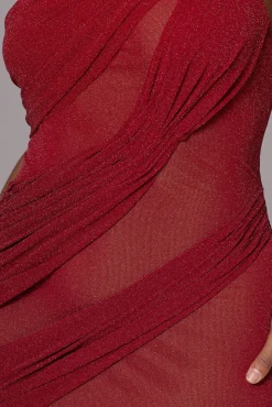 Red Alari One Shoulder Maxi Dress*JLUXLABEL Outlet