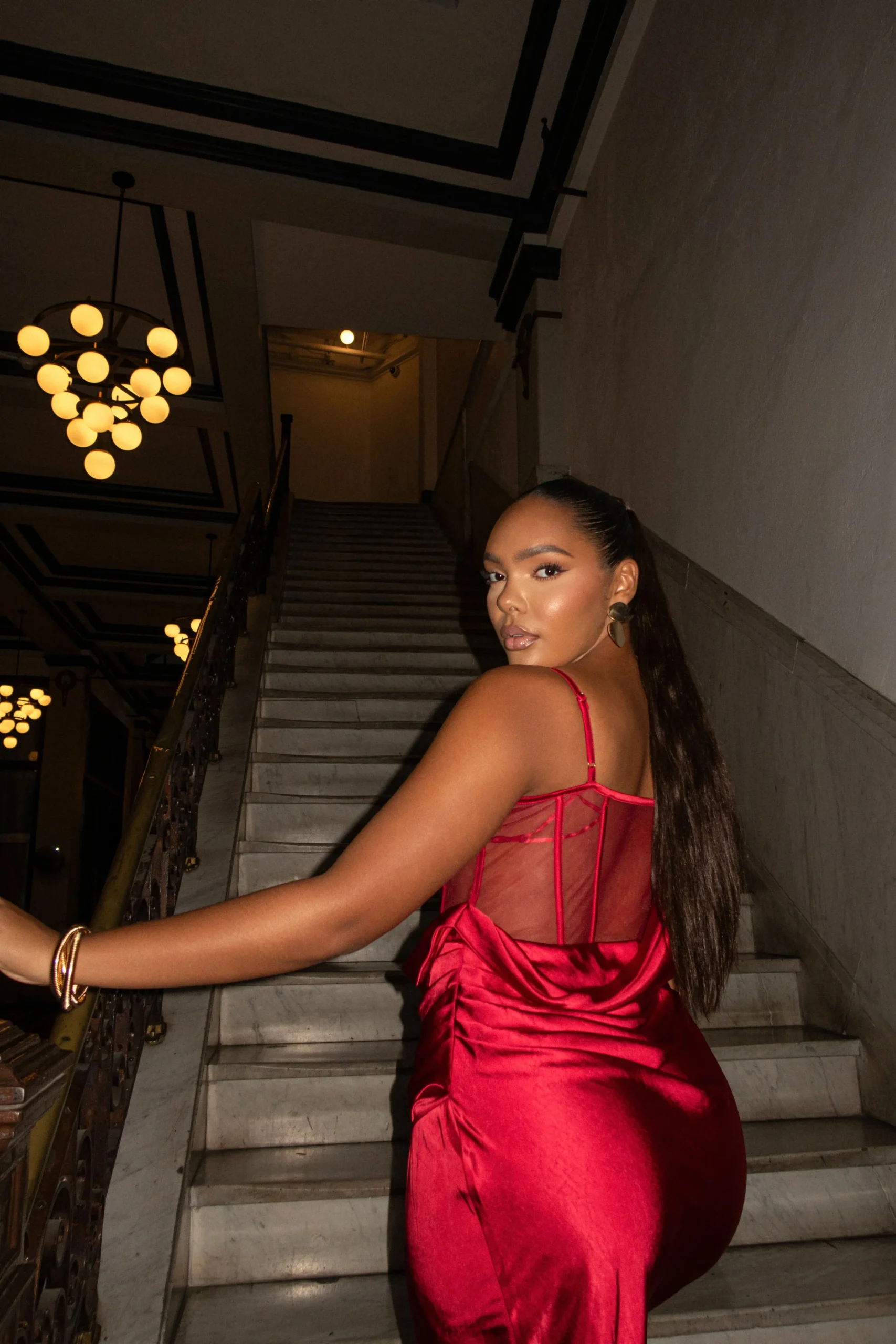 Red Anastacia Drape Maxi Dress*JLUXLABEL New