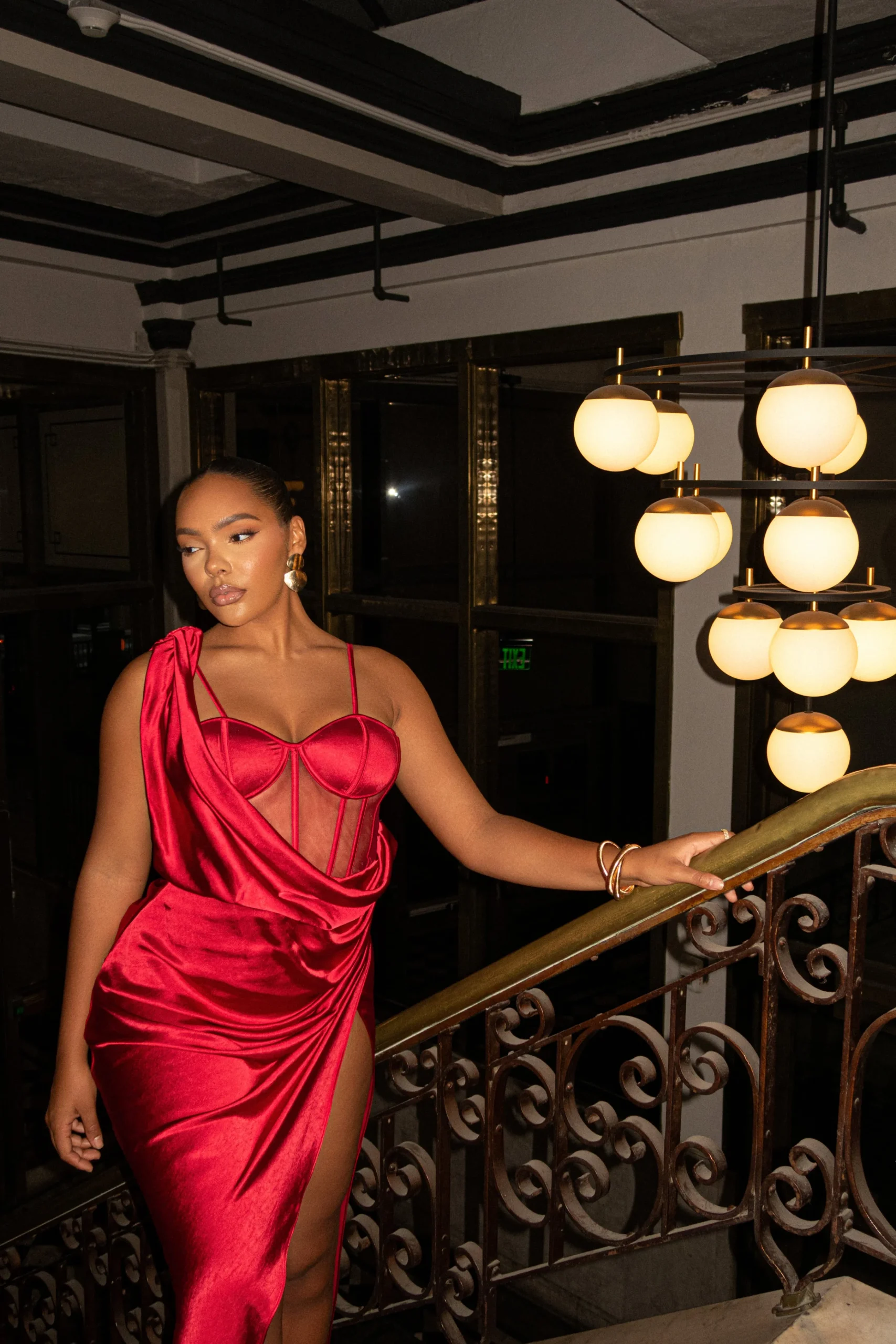 Red Anastacia Drape Maxi Dress*JLUXLABEL New