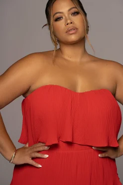 Red Casa Blanca Ruffle Dress*JLUXLABEL Fashion