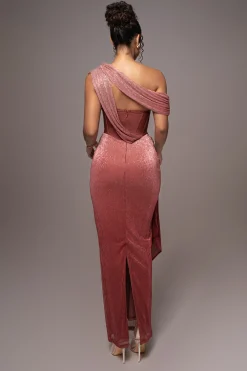 Red Celestina Draped Maxi Dress*JLUXLABEL Outlet