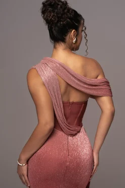 Red Celestina Draped Maxi Dress*JLUXLABEL Outlet