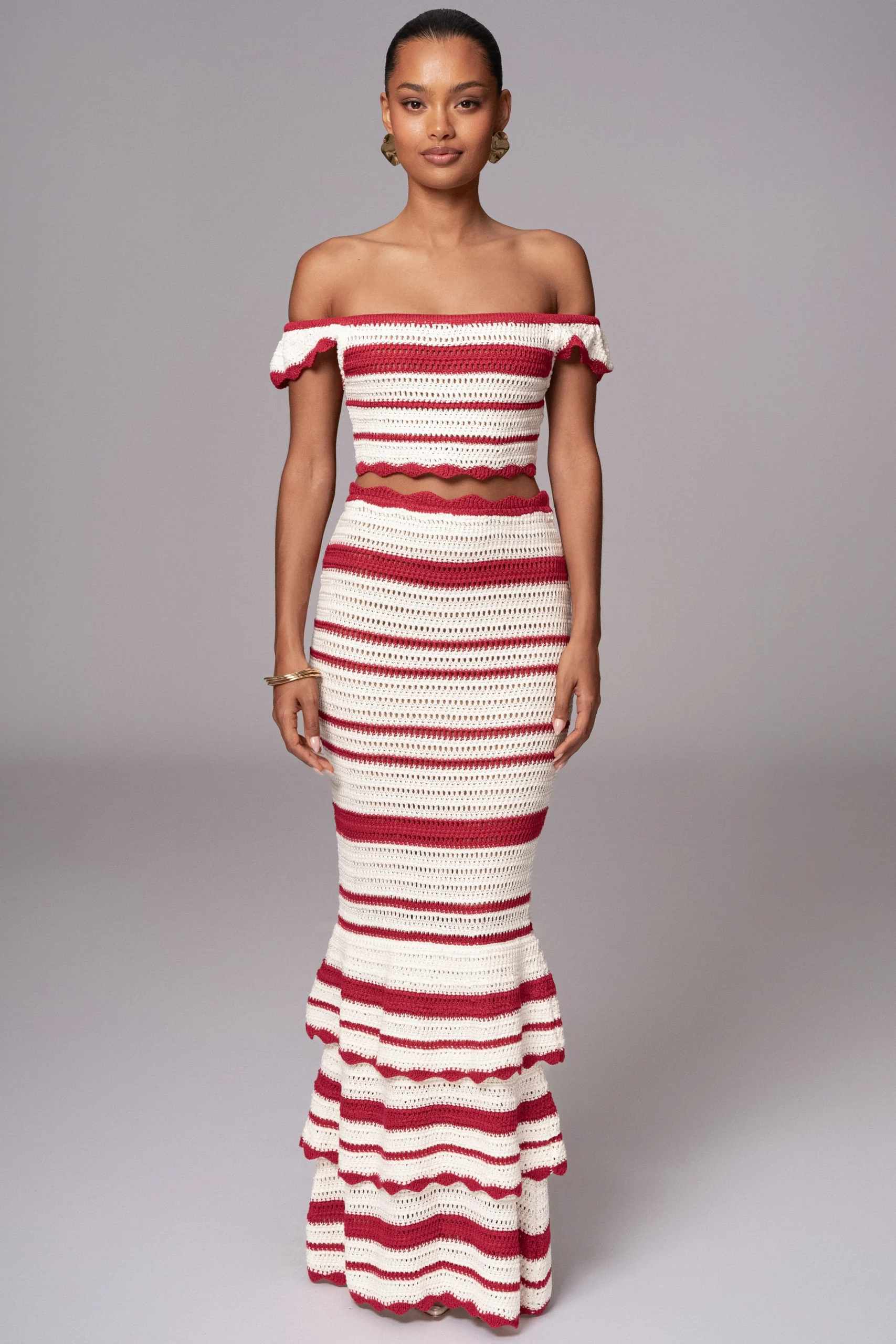 Red Corazon Ruffle Skirt Set*JLUXLABEL Discount