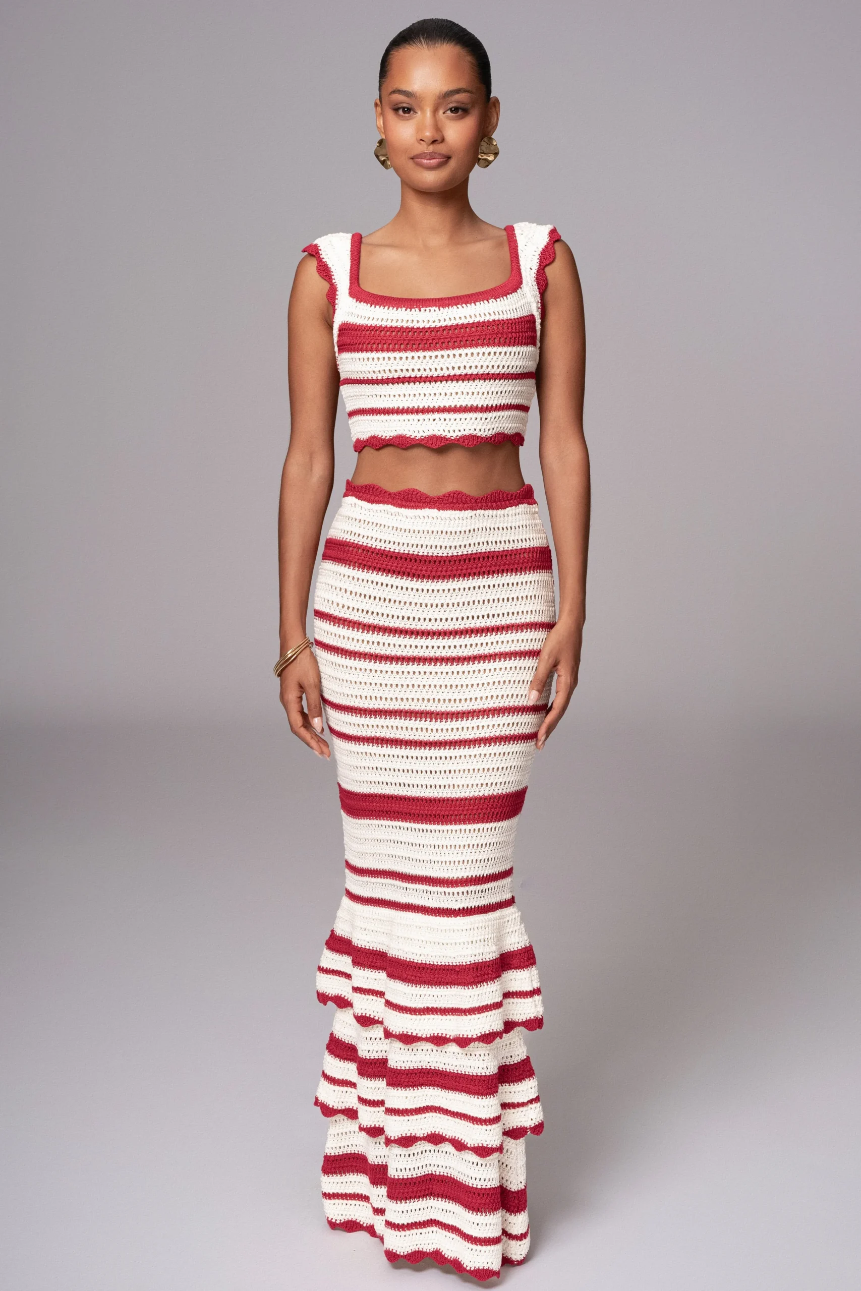 Red Corazon Ruffle Skirt Set*JLUXLABEL Discount