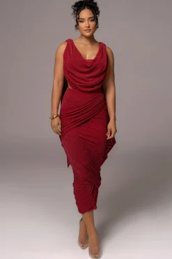 Red Divine Drape Skirt Set*JLUXLABEL Discount