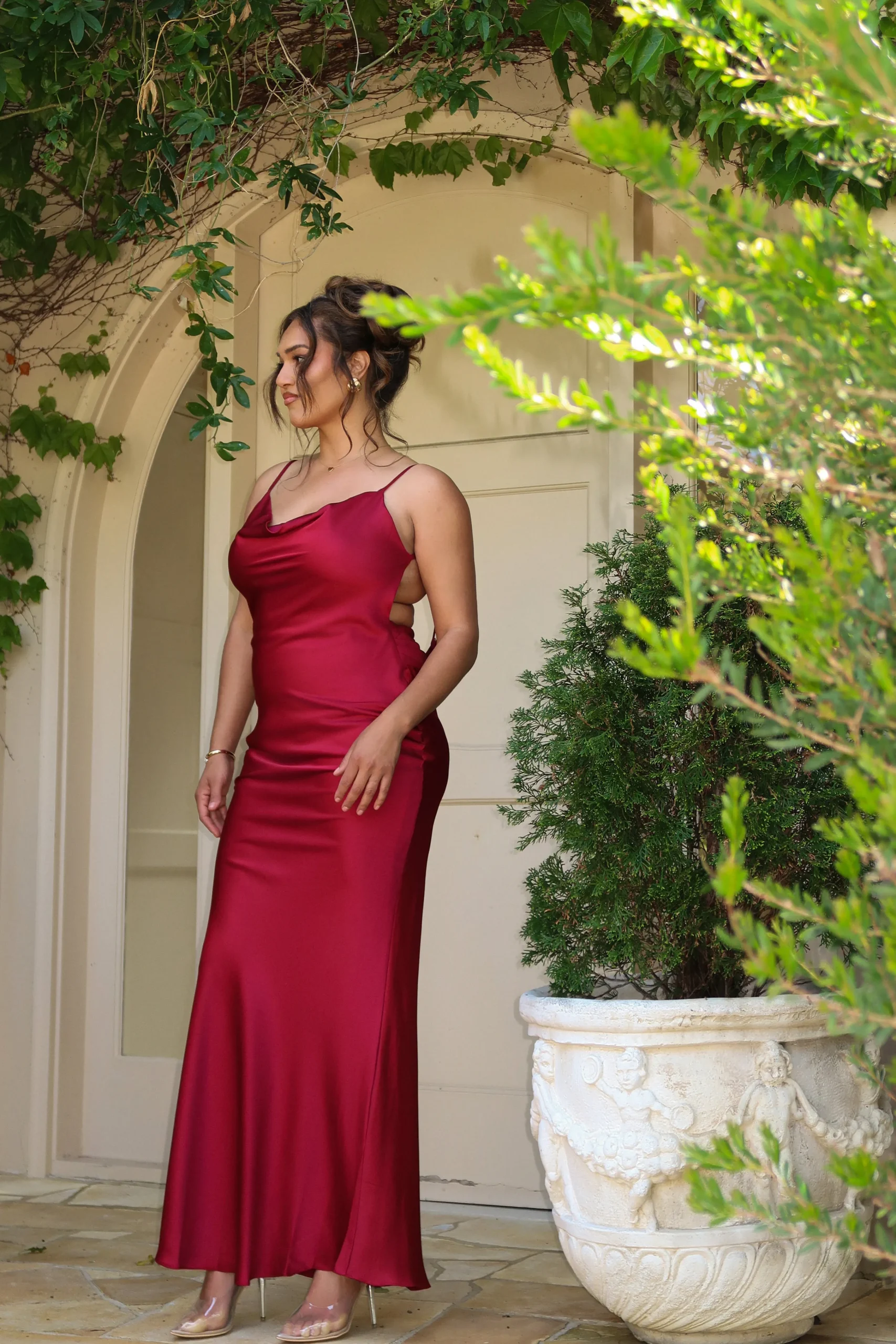 Red Down The Aisle Satin Gown*JLUXLABEL Discount