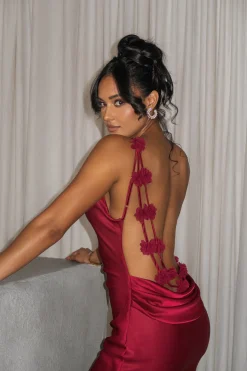 Red Down The Aisle Satin Gown*JLUXLABEL Discount