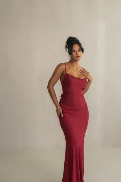 Red Down The Aisle Satin Gown*JLUXLABEL Discount