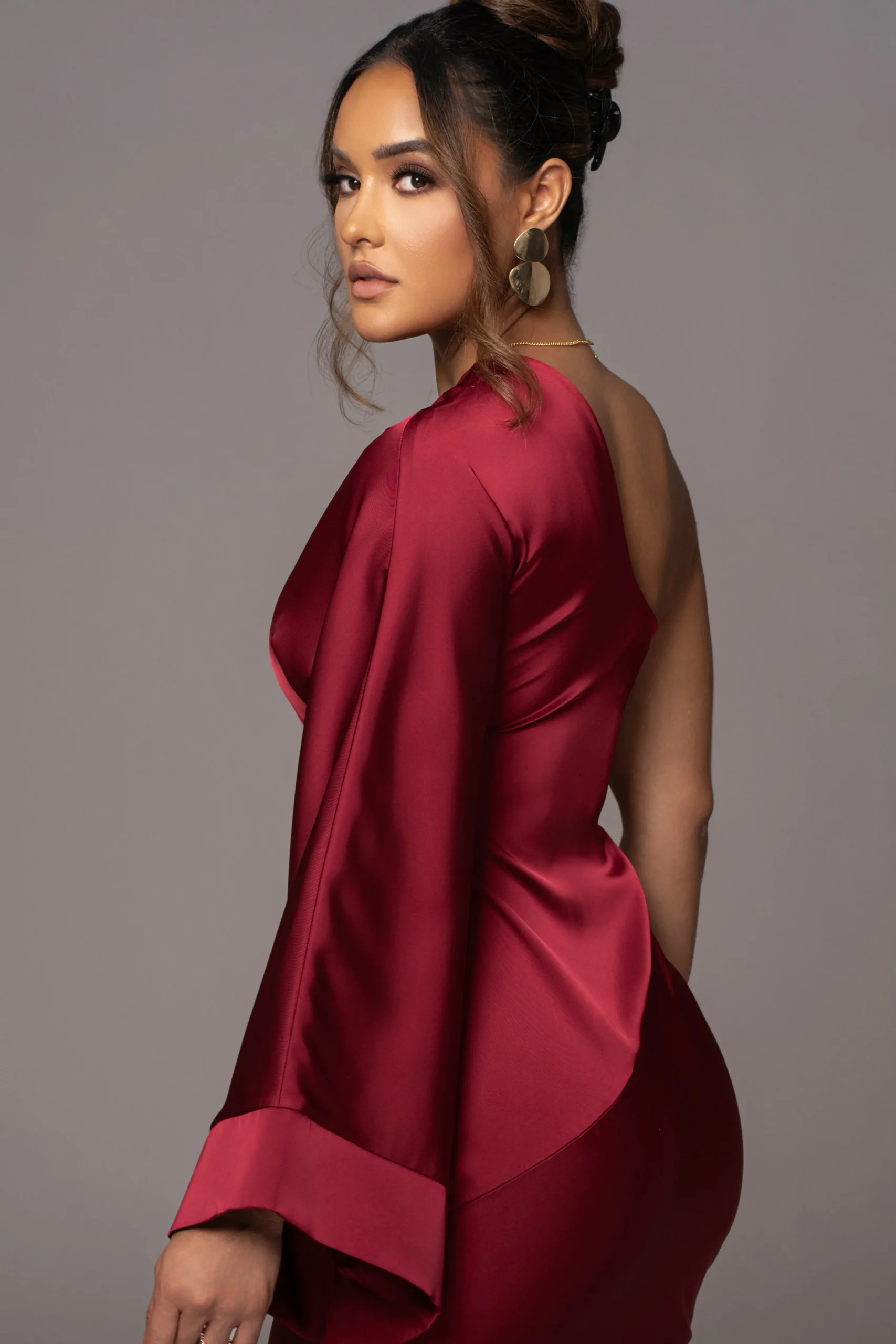 Red Femme Drape Maxi Dress*JLUXLABEL Hot