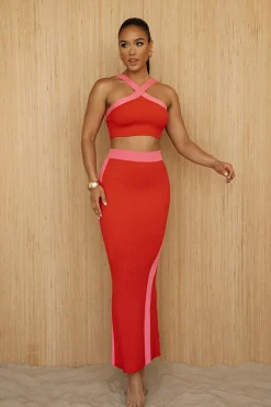 Red Heartbreaker Two-Piece Skirt Set*JLUXLABEL Fashion