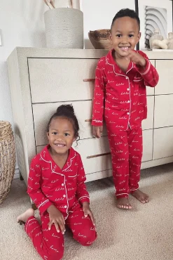 Red Home For The Holidays Kids Pajama Set*JLUXLABEL Online